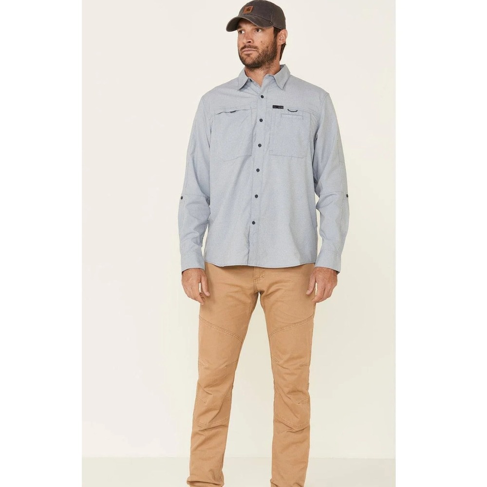 ATG by Wrangler Men's Long Sleeve‎ Hike Fish Utility Charcoal Gray 3X NWT UPF30